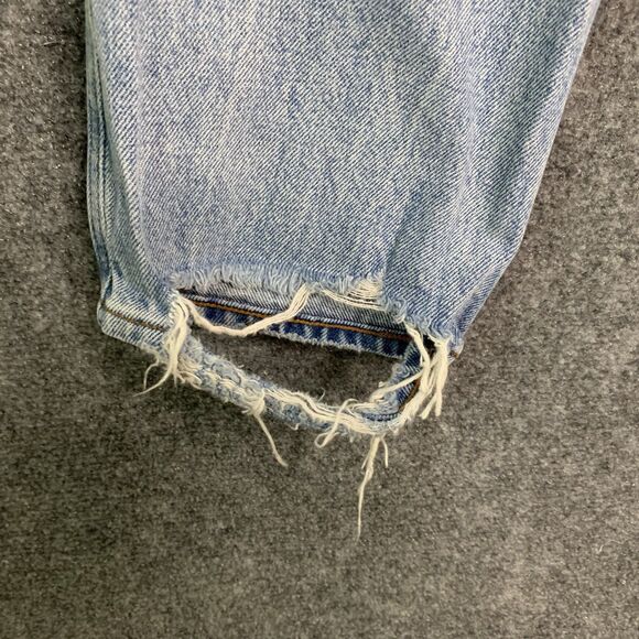 Abercrombie & Fitch High Rise Vintage Straight Jeans Sz 25 Button Fly Destroyed - Picture 11 of 16